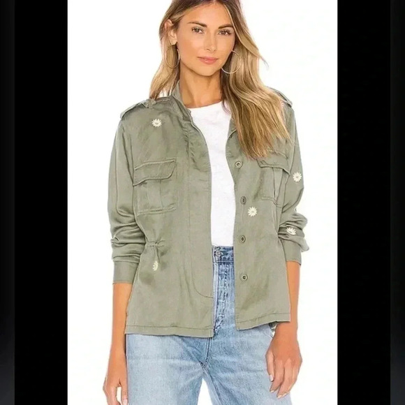 Rails Sahara Daisy-Embroidered Utility Linen Jacket - Picture 2 of 5